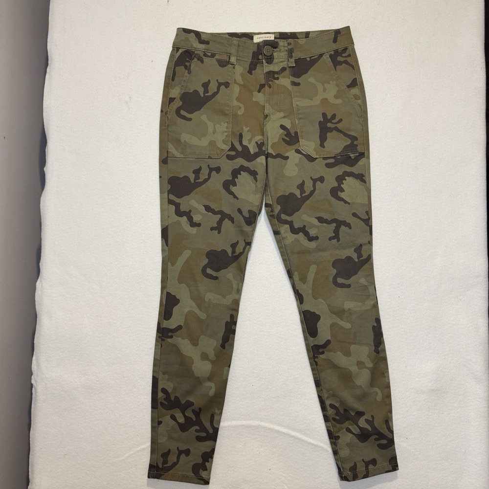 Sanctuary Social Standard Mid-Rise Skinny-Leg Womens Gray‎ Camouflage Deniem 27